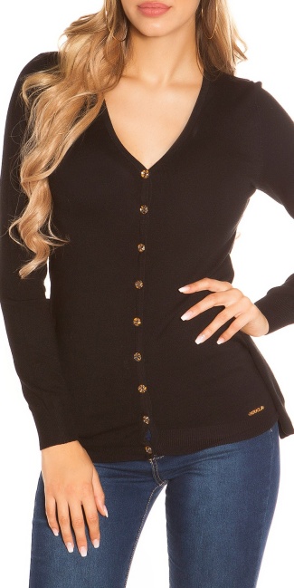 Cardigan with lacing on back Black